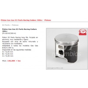 PISTON S3 GAS GAS 300 EC